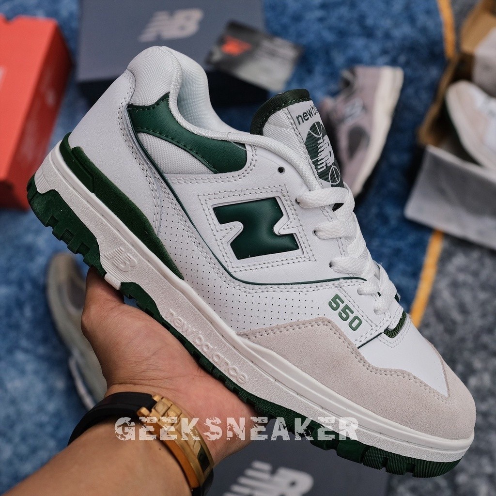 紐巴倫 [Geeksnaker] Nb New Balance 550 綠白運動鞋-og(麂皮腳趾)