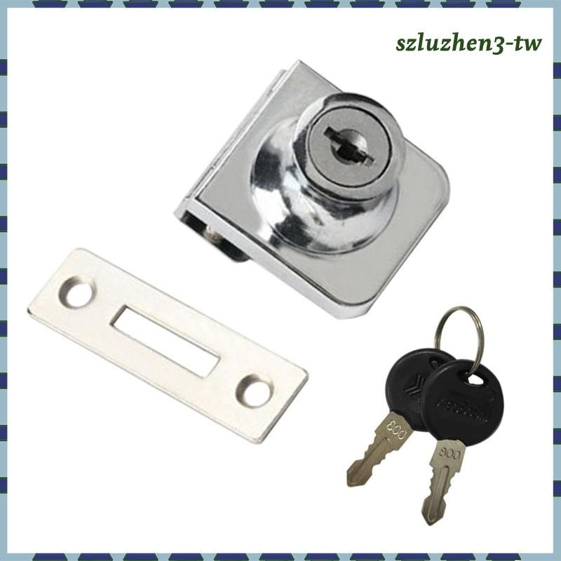 [SzluzhenfbTW] 玻璃展示櫃鎖玻璃展示櫃手提箱門鎖帶兩把鑰匙