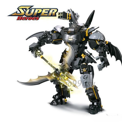 超級英雄系列 蝙蝠俠重型機甲 重型蝙蝠機甲 /相容樂高 復仇者聯盟 機器人 蝙蝠機甲 格納庫基地 拼裝積木 玩具模型