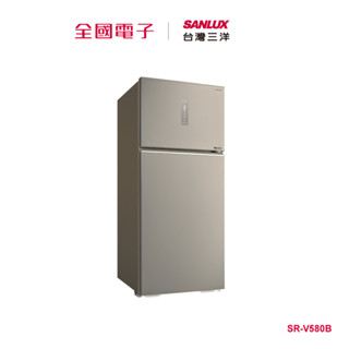 台灣三洋580L雙門變頻鏡面鋼板電冰箱 SR-V580B 【全國電子】