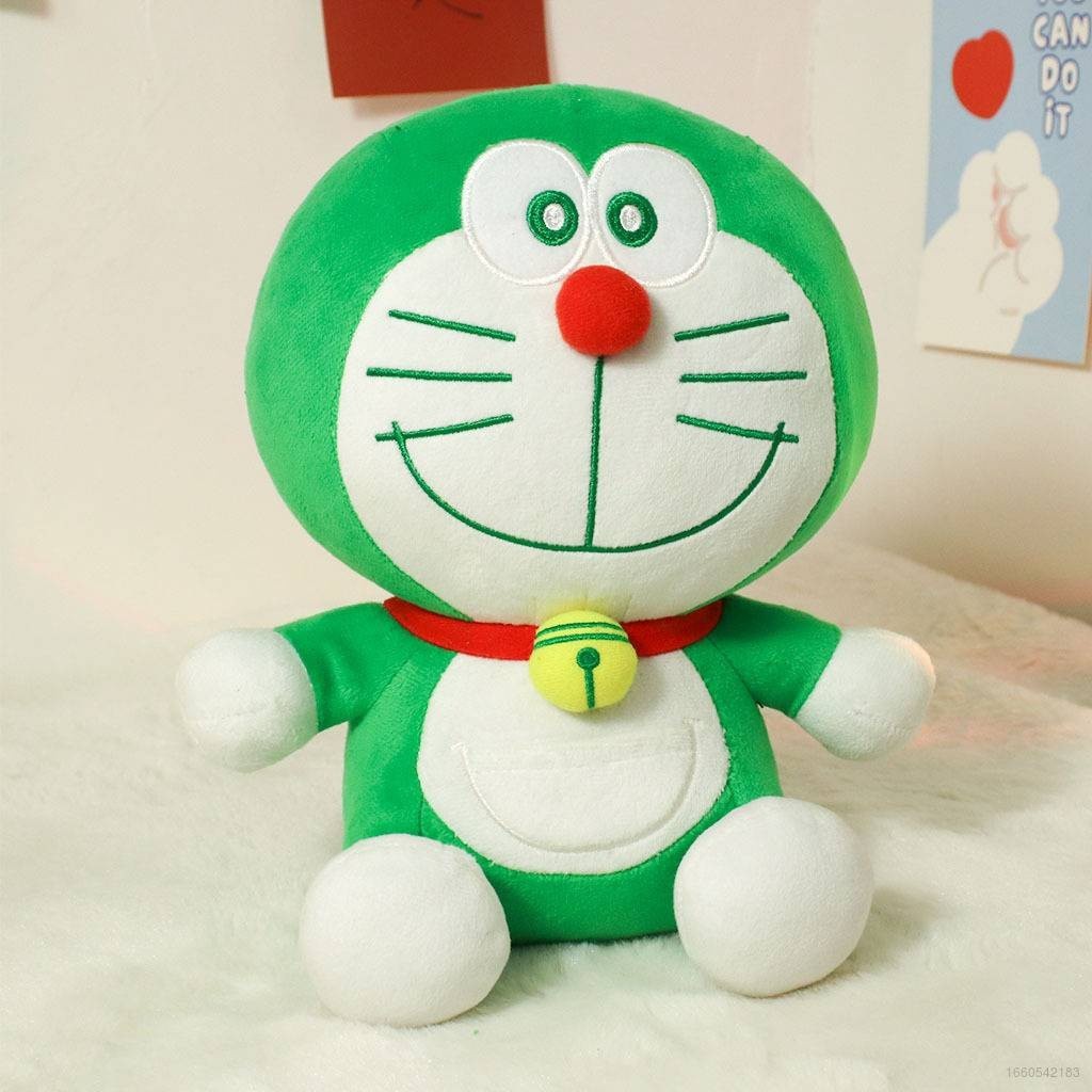 哆啦夢 優衣庫 Jfmm AG UNIQLO x Doraemon 毛絨玩具綠色填充娃娃禮物給孩子家居裝飾嬰兒抱枕玩具兒