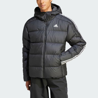 Adidas ESS 3s Mid D J HZ4429 男 羽絨外套 連帽 運動 休閒 冬季 保暖 防潑水 黑