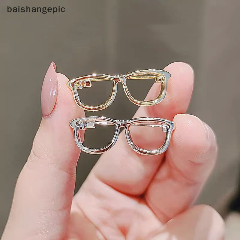Betw可愛鏤空眼鏡胸針時尚個性搞笑別針領針卡通迷你簡約光面眼鏡胸針百搭betw