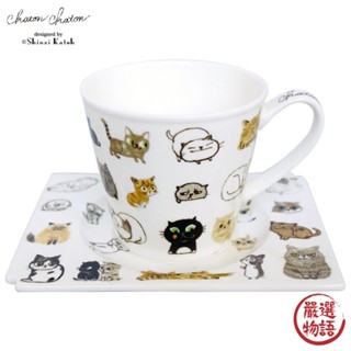 輕量貓咪陶瓷杯盤組 咖啡杯 盤子 貓咪杯子 玻璃杯 玻璃盤 貓咪馬克杯 陶瓷杯 下午茶 貓咪 (SF-016468)
