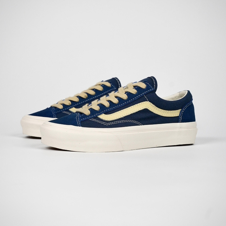 范斯 【現貨】Vans Vault og style 36 黑藍米色低幫休閒運動鞋