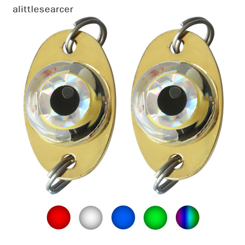 Alittlesearcer 鐵製迷你捕魚燈防水小魚眼水下捕魚燈 Led 按鈕閃光燈夜釣捕魚燈 EN