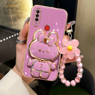 外殼 OPPO A8 A31 2020 手機殼 TPU 3D 兔子立體支架超薄電鍍軟殼防震保護殼帶手鍊