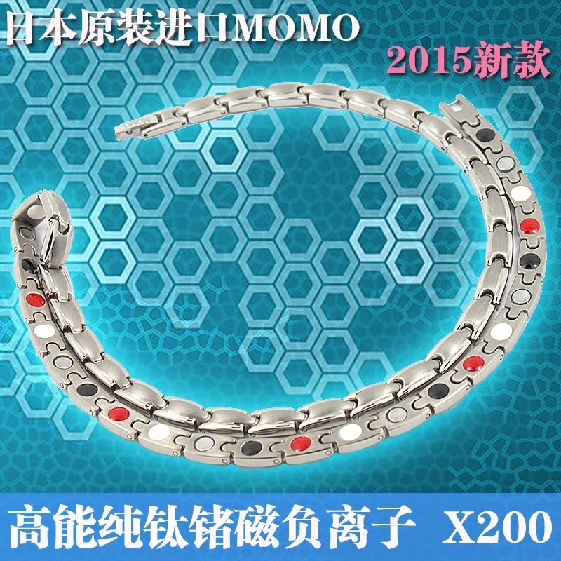 【娜美】包郵日本MOMO小版純鈦項圈X100磁力項圈磁療項鏈保健頸椎項鏈鈦鏈.Y6