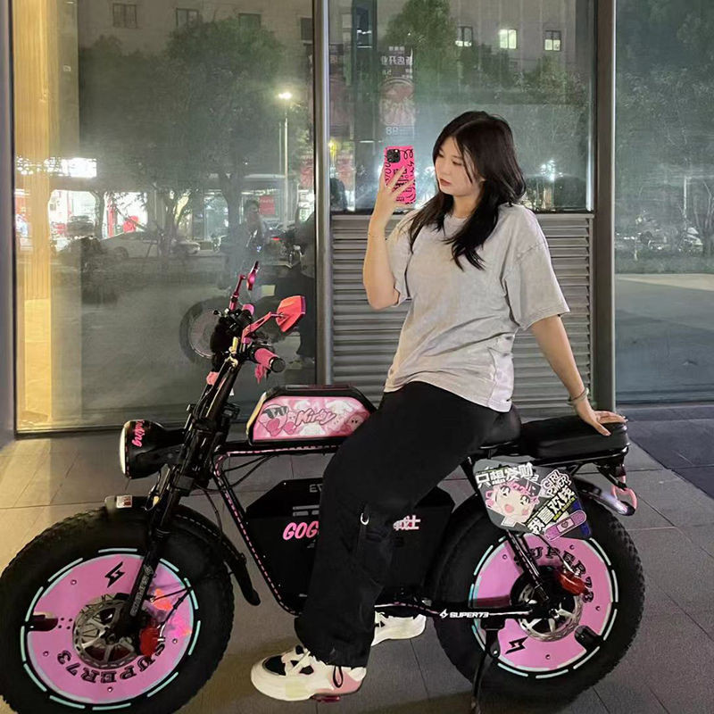 【臺灣專供】同款SUPER73鋰電池國標變速復古成人越野代步助力電瓶電動腳踏車