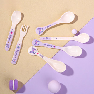 三麗鷗勺子 庫洛米兒童勺 飯勺 湯匙餐勺 創意兒童餐具 學生可愛湯勺 勺子 樹脂仿瓷餐具 小勺子 兒童勺
