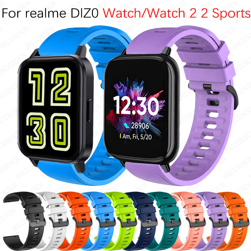 Realme DIZO 手錶/手錶 2/手錶 2 運動智能錶帶手鍊的軟矽膠替換錶帶
