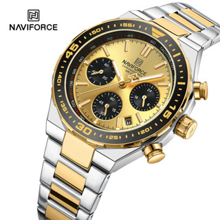 Naviforce 男士手錶運動頂級品牌豪華軍用計時碼表原裝手錶不銹鋼石英男時鐘禮物
