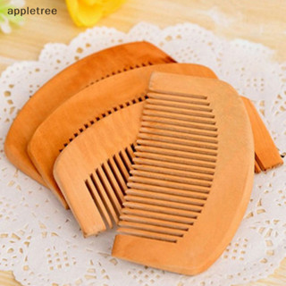 Appl 1 件天然桃木實木梳子雕刻桃木健康按摩防靜電梳子護髮工具美容配件 TW