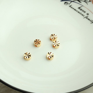 高品質tl-- 14k包金保色太陽花圓形隔珠 diy手工飾品配件 金色切花串珠材料