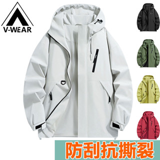【V-W品牌】臺灣出貨 大尺碼寬鬆上衣S-3XL 防風防水外套 情侶同款外套 戶外運動上衣 騎行登山外套 休閒百搭衝鋒衣