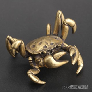 臺灣發貨/《橫財將軍》純銅實心螃蟹蓋置茶道茶玩擺件烏龜青蛙動物茶寵香插