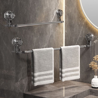 Suction cup towel rack 吸盤可伸縮毛巾架免打孔衛生間置物架浴室浴巾架強力不鏽鋼毛巾杆
