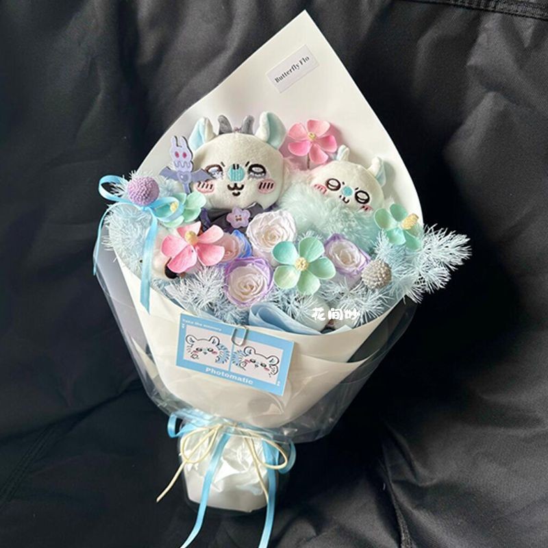 吉伊卡哇花 烏薩奇花束 小八花束 飛鼠花束 吉伊花束 玩偶卡通花 生日禮物 畢業花束