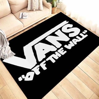 範斯 Vans印花地墊法蘭絨地毯客廳臥室床頭窗臺浴室防滑地墊家居裝飾