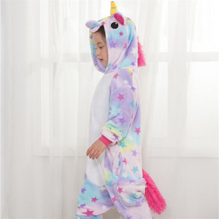 女孩 Kigurumi 獨角獸睡衣明星角色扮演連體衣偽裝睡衣女睡衣家居服 P9JH