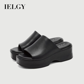 IELGY 厚底拖鞋女歐美高跟軟底eva鬆餅底戶外穿一字拖鞋