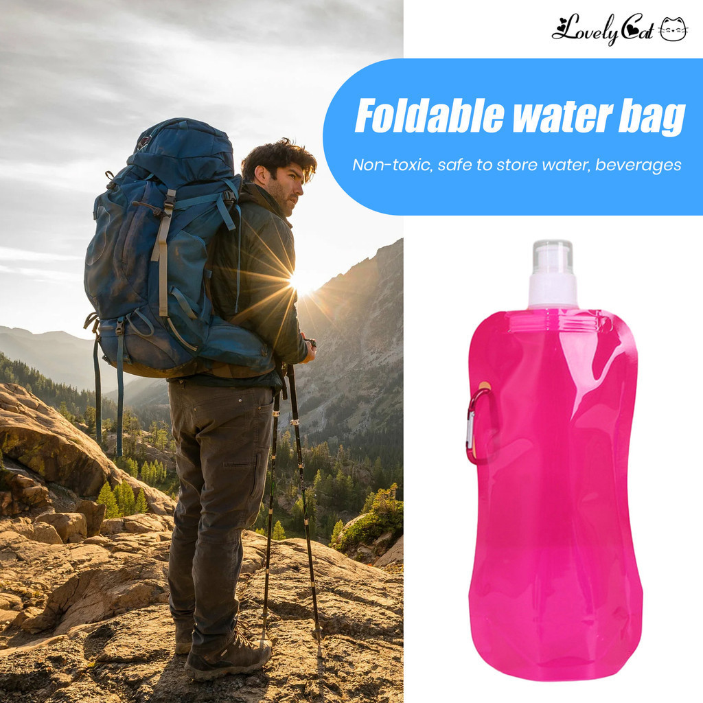[開拓者]便攜摺疊水袋戶外運動塑膠液體包裝袋480ml健身登山水袋