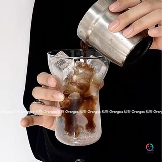 小眾ins簡約 冰美式咖啡杯 耐熱玻璃水杯 早餐杯 果汁杯 冷萃氣泡水杯