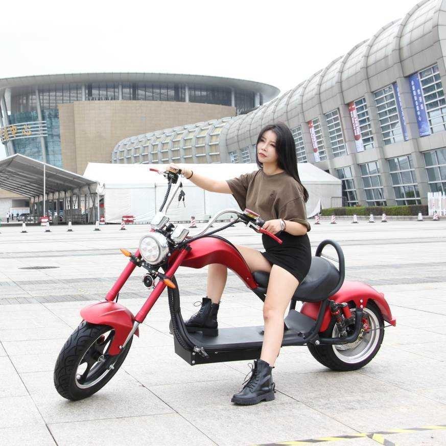 【臺灣專供】2022款太子大輪胎雙人坐騎電動滑板車機車哈雷電瓶車代步電動車