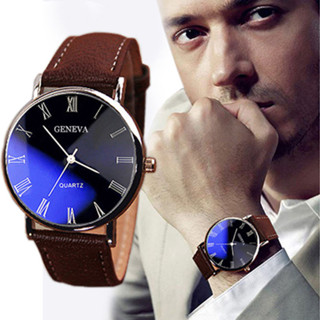 男士腕錶皮帶手錶時尚藍光羅馬字面商務男表品牌石英錶