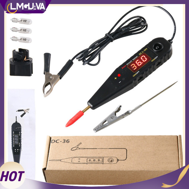 Lmg DC36汽車電路測試儀車輛電源電路故障查找器數顯檢測器帶電壓表LED燈