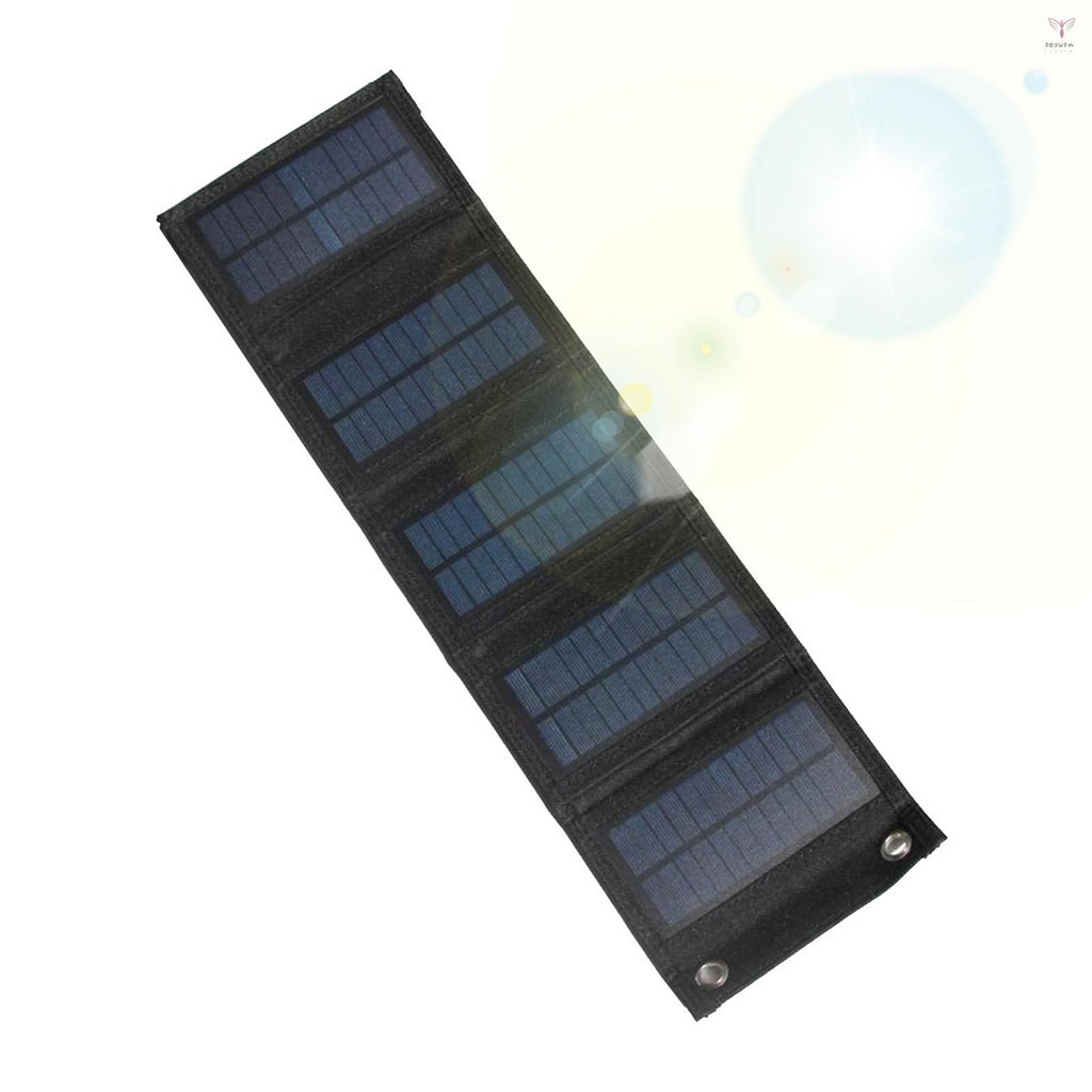 Uurig)7.5w 5V 可折疊太陽能充電器,帶 USB 端口便攜式太陽能電池板防水緊湊型太陽能手機充電器,適用於平板