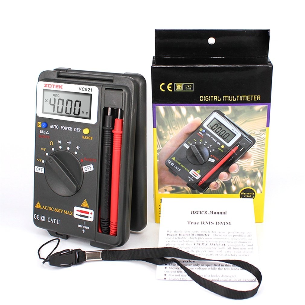 【山海】ZOTEK VC921 迷你便攜式數位自動量程萬用電錶 袖珍萬用電錶