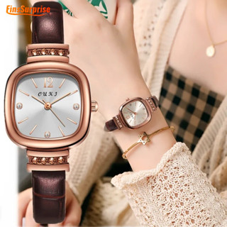 不銹鋼復古女士石英腕錶 - 時尚超薄皮帶羅馬數字錶盤女士手鍊手錶