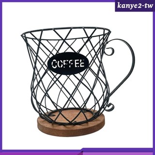 [KY] 優雅的咖啡包支架,帶天然木底座,適合家庭和辦公室使用