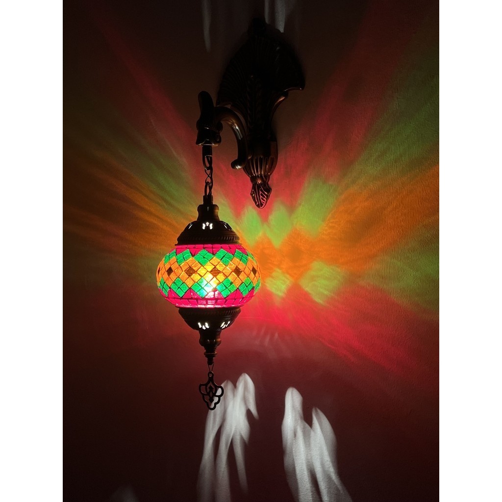 DIY手工燈具 新款土耳其復古異域手工 馬賽克特色餐廳 酒店民宿過道走廊壁燈 土耳其燈具