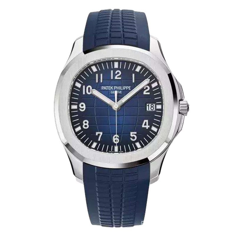 PP 運動系列5168G-001白金藍面男士機械腕錶