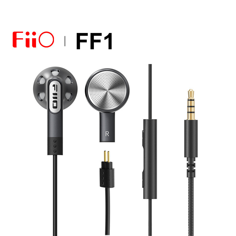 FiiO FF1鍍鈹振膜可換線平頭耳塞HiFi入耳式大動圈耳機0.78
