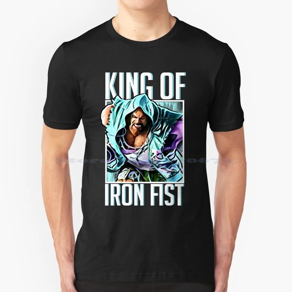 遊戲Iron Fist鐵拳圖案男士百分百純棉圓領短袖T恤