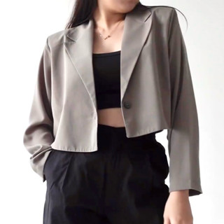 Cirebon Cloth Luna 短款西裝外套女式西裝外套女式工作休閒