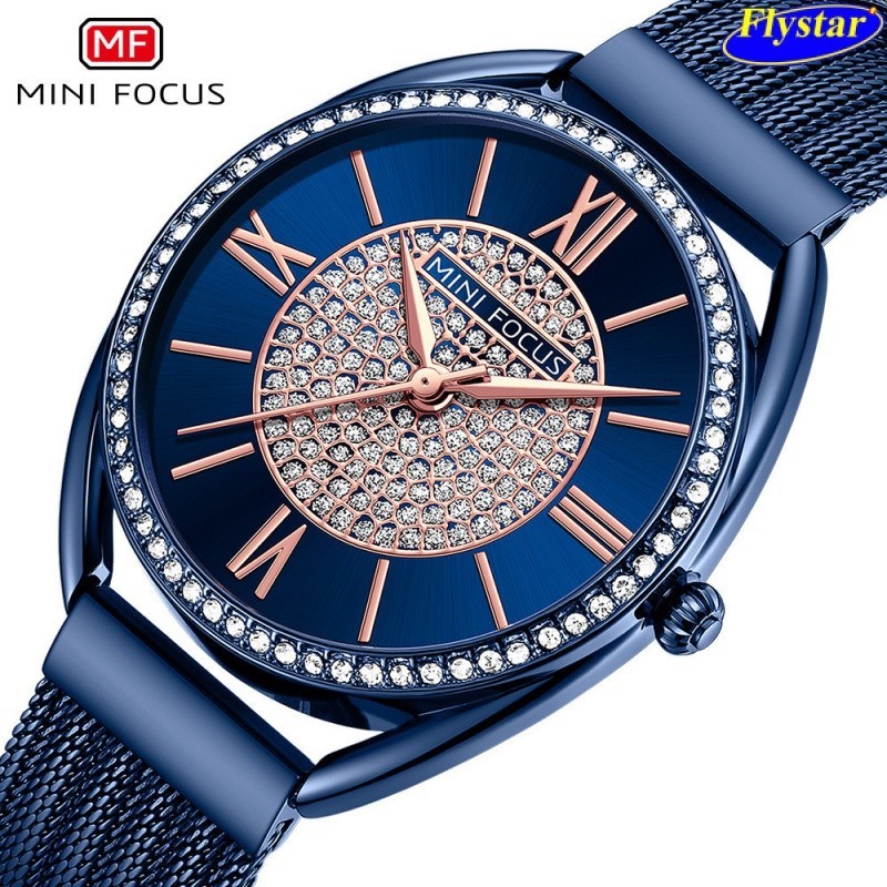 MINI FOCUS品牌女表 輕奢鑲鑽手錶女生日本機芯防水手錶女士手錶0425L