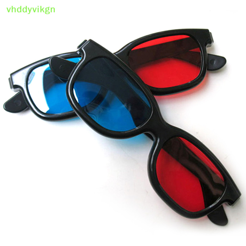 Vhdd 紅色藍色 3D 眼鏡框適用於立體立體電影 DVD 遊戲 TW