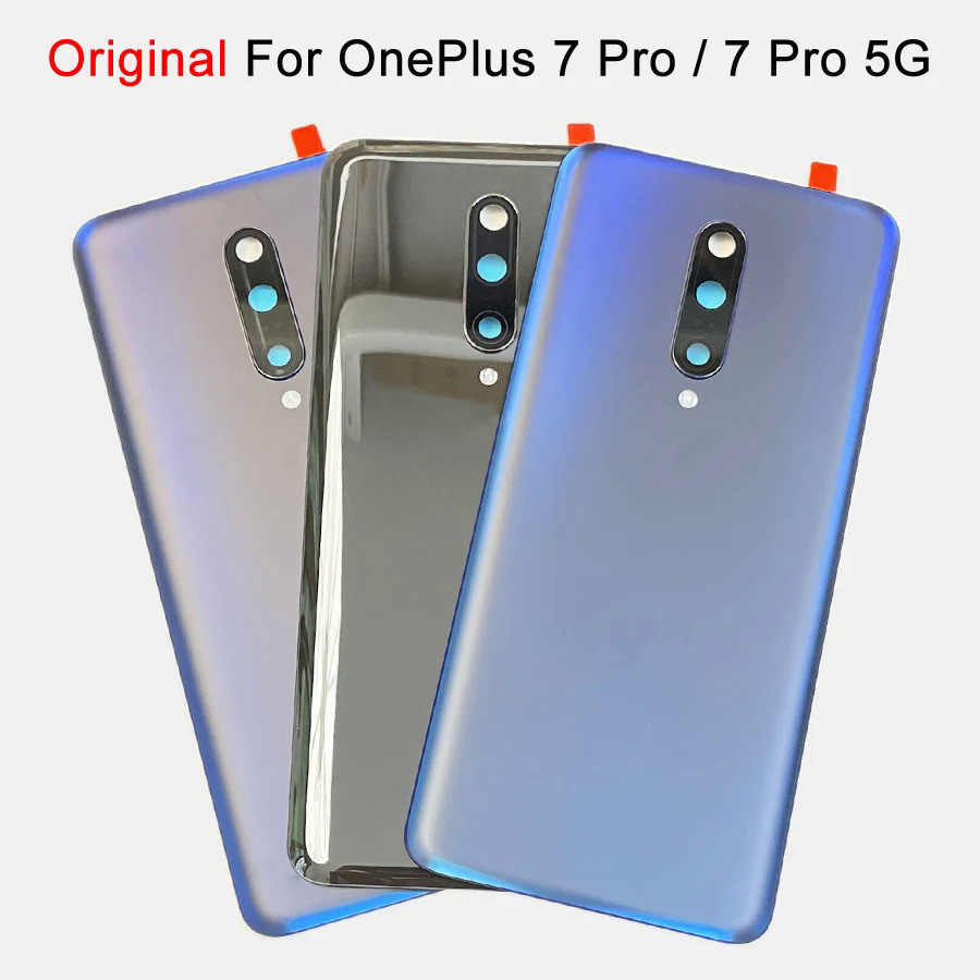 適用於 OnePlus 7 Pro / 7Pro 5G 玻璃電池蓋硬後門蓋後殼面板外殼 + 膠粘劑 + 相機鏡頭
