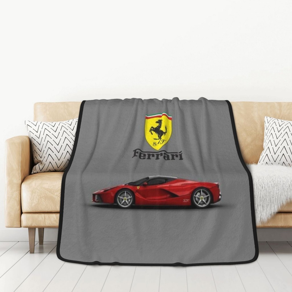 Ferrari 127*152cm 雙面毯床上用品法蘭絨羊毛毯絨毛舒適床沙發兒童和成人