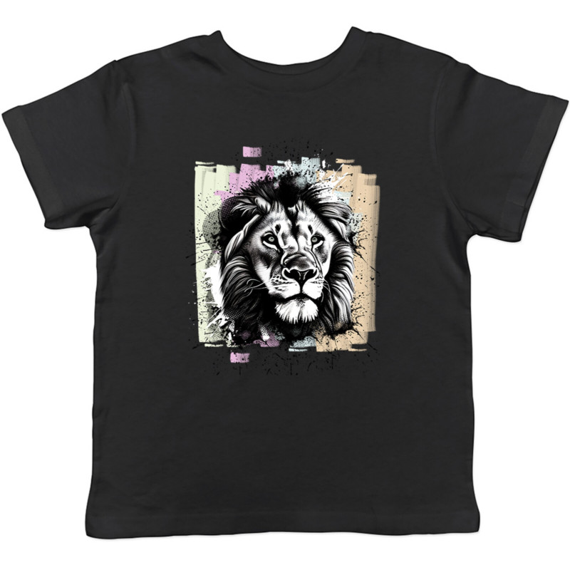 獅子頭 兒童T恤 抽象 大貓獅臉 兒童 男孩女孩禮物 創意 休閒百搭 個性 短T 潮流 炫酷 純棉
