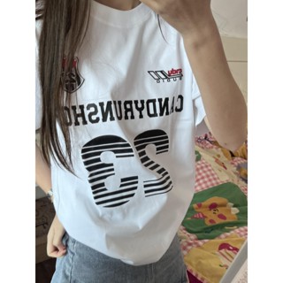 現貨 純棉短袖t恤女美式復古夏季2025新款潮寬鬆白色慵懶風港味上衣服 女生短袖 美式短袖 大尺碼短袖 短袖上衣 圓領