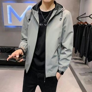 M-5XL男裝外套 防風外套 夾克外套 連帽外套男 夾克ins潮流百塔秋裝上衣防風薄外衣春秋款