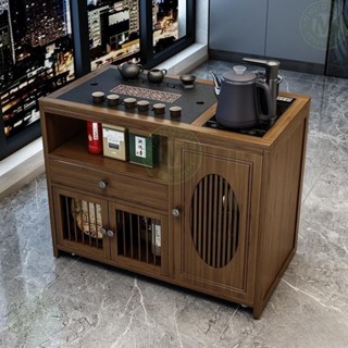 110V移動茶桌茶臺傢用實木小茶車客廳泡茶幾茶具套裝全自動燒水壺一體 茶車 茶桌 泡茶桌 茶櫃 茶水櫃 茶幾 移動 ZT