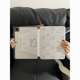 [現貨] 輕奢款 ipad保護套 [4523人收藏]蝴蝶結凱蒂貓適用iPadPro2024保護套Air6/5/4旋轉MI