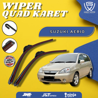 SUZUKI 鈴木 Aerio 無框四刃汽車前擋風玻璃雨刷 4 橡膠 1 套左右