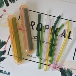 珍奶杯 吸管杯 環保杯 玻璃吸管便攜非一次性耐高溫食品級喝水杯子透明珍珠奶茶粗管